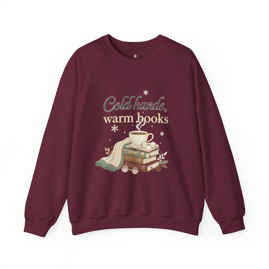 Cold Hands, Warm Books Unisex Crewneck Sweatshirt