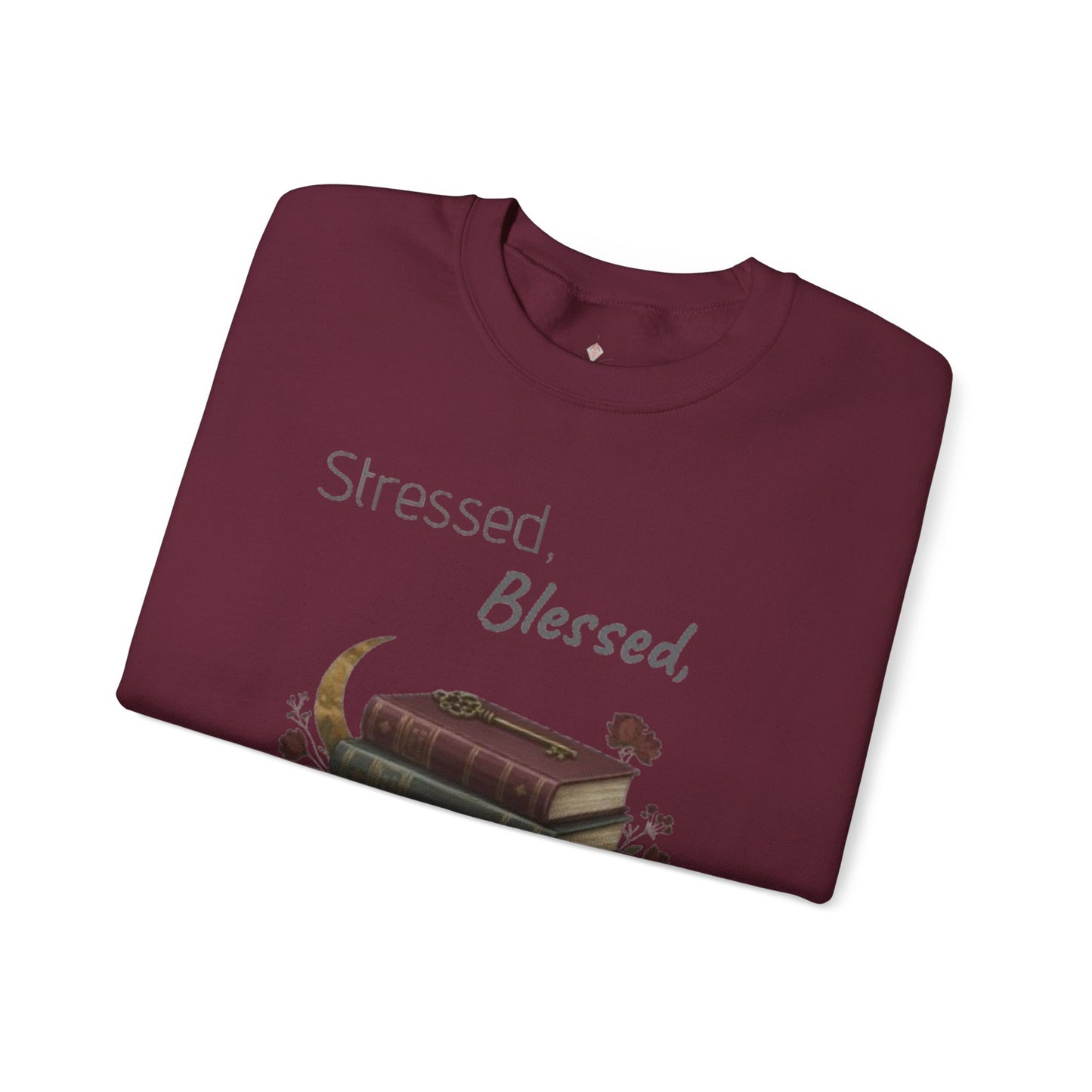 Stressed, Blessed, and Barely Rested Unisex Crewneck Sweatshirt