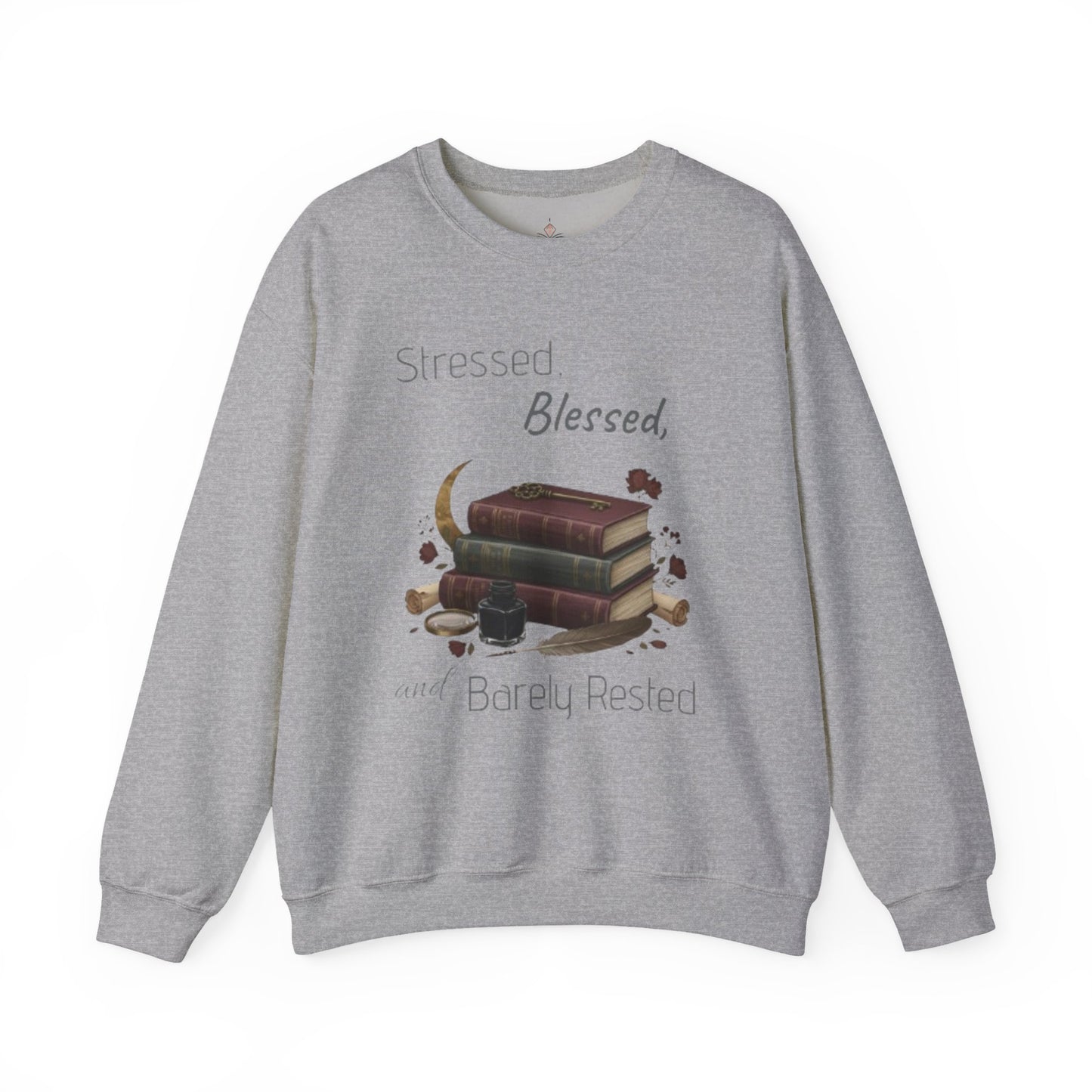 Stressed, Blessed, and Barely Rested Unisex Crewneck Sweatshirt
