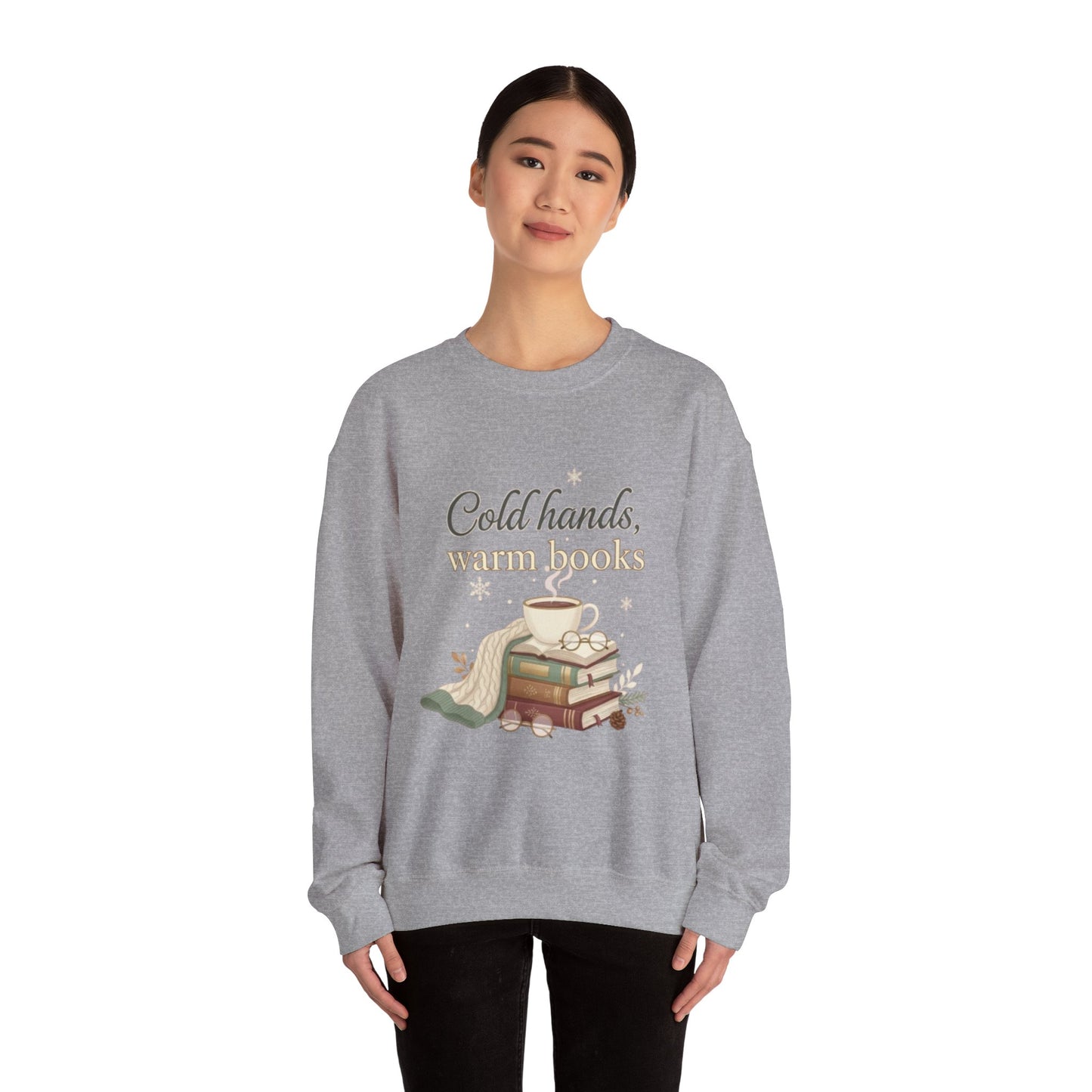 Cold Hands, Warm Books Unisex Crewneck Sweatshirt