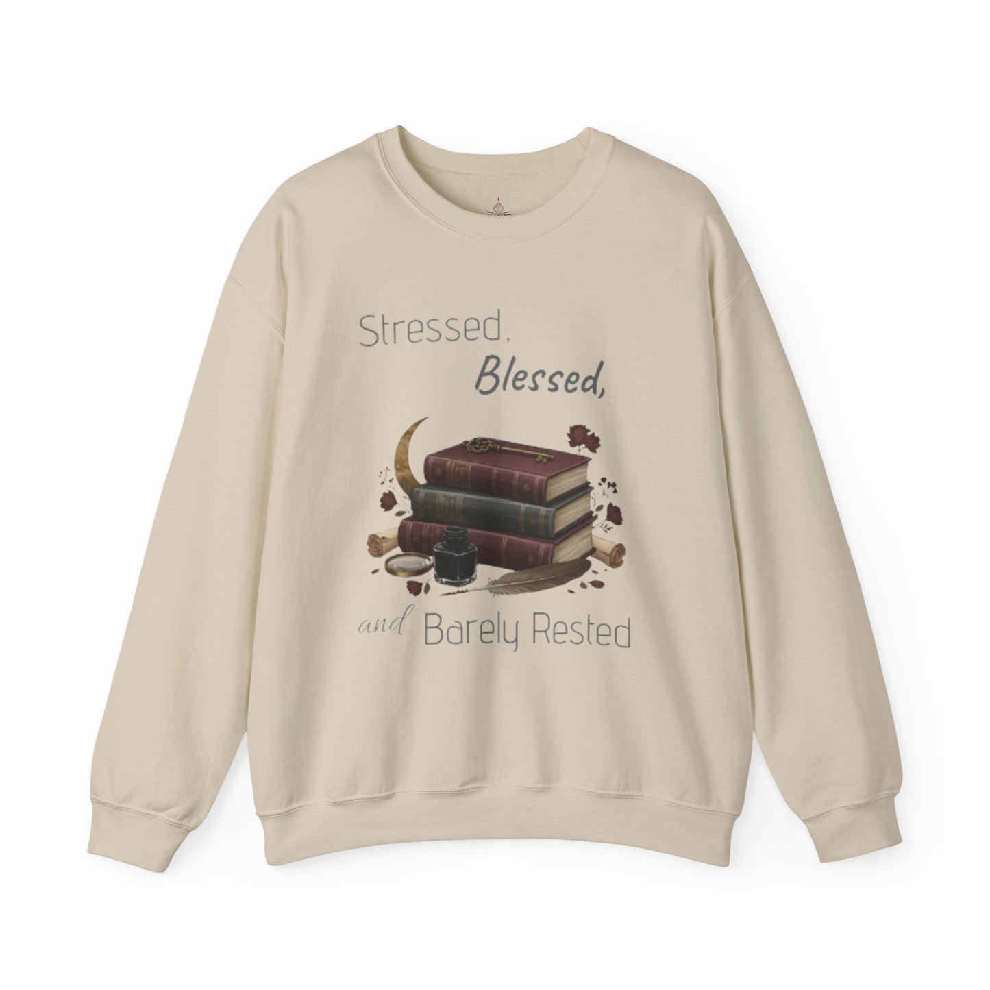 Stressed, Blessed, and Barely Rested Unisex Crewneck Sweatshirt
