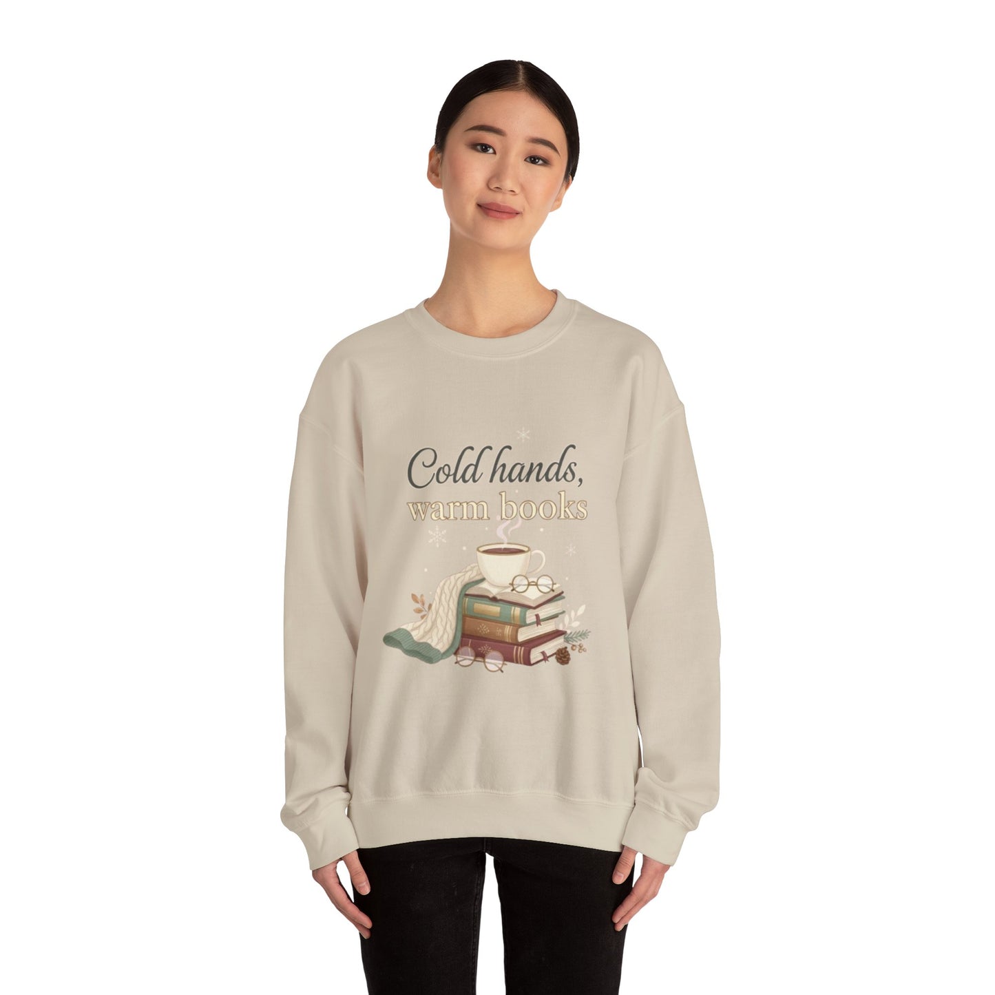 Cold Hands, Warm Books Unisex Crewneck Sweatshirt