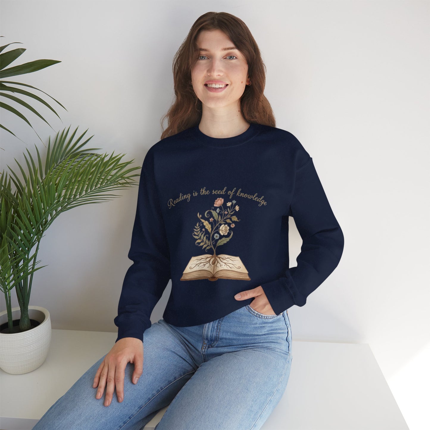 Reading Is The Seed Of Knowledge Unisex Crewneck Sweatshirt