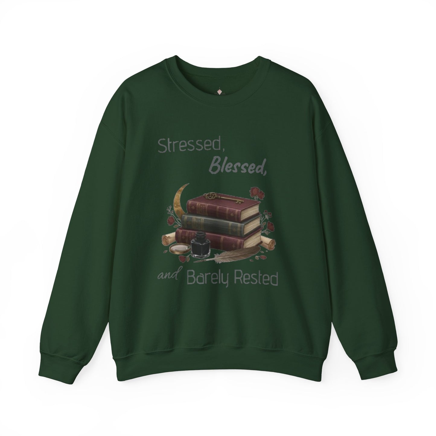 Stressed, Blessed, and Barely Rested Unisex Crewneck Sweatshirt