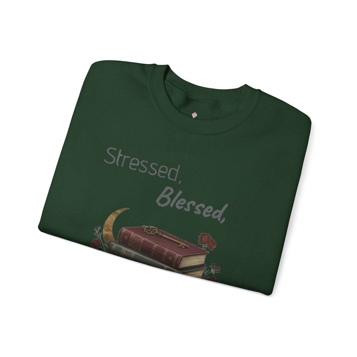 Stressed, Blessed, and Barely Rested Unisex Crewneck Sweatshirt