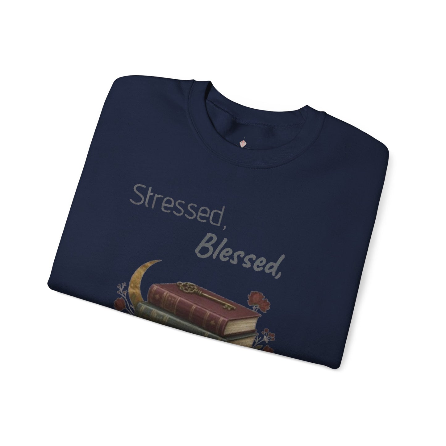 Stressed, Blessed, and Barely Rested Unisex Crewneck Sweatshirt